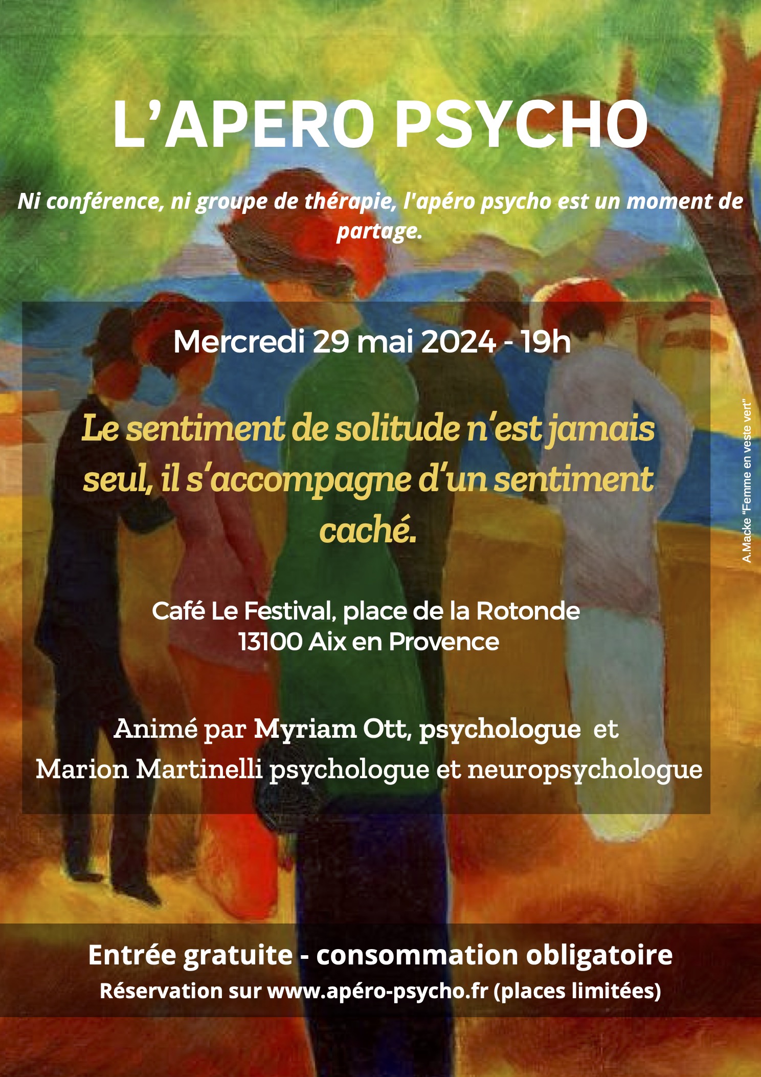 Apéro psycho le mercredi 29 mai 2024 à Aix-en-Provence 